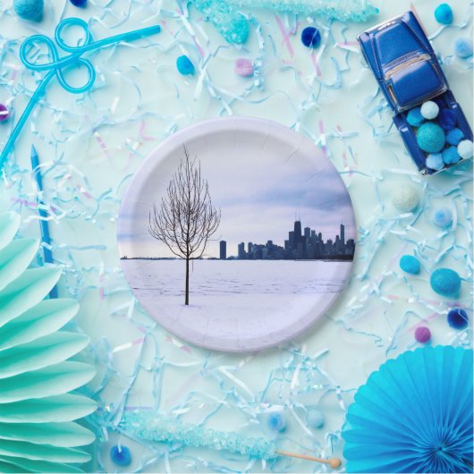 Weißer Traum - Winter in Chicago, PapierTeller (Party)