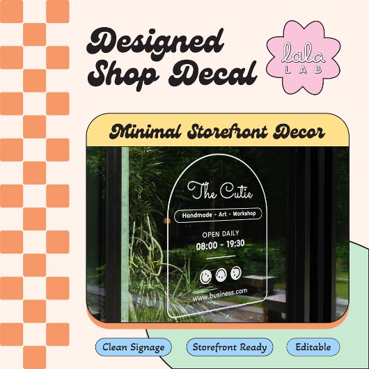 Weißer Trenddekor für handgefertigte Schaufenster Fensteraufkleber