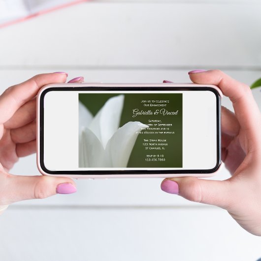 Weißer Tulip zur Grünen Frühlingspartei Einladung