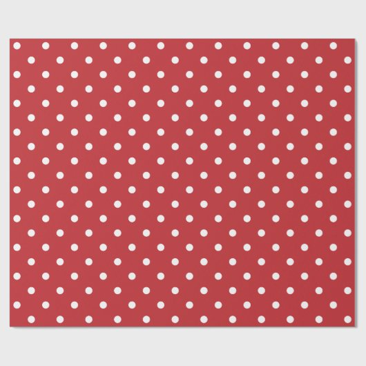 Weißer Tupfen auf dunkelrotem großem Raum Geschenkpapier (Flach)