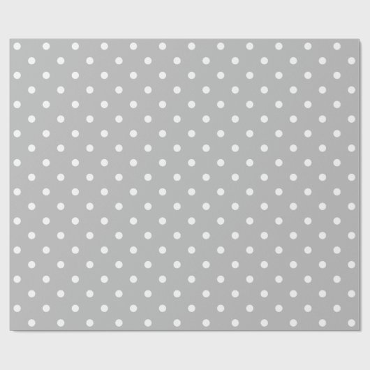 Weißer Tupfen auf grauem großem Raum-Packpapier Geschenkpapier (Flach)