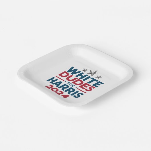 Weißer Typ für die Harris-Wahl 2024 Pappteller (Gewinkelt)