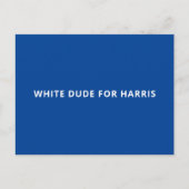 Weißer Typ für Harris komisch-minimalistisch-blau Postkarte (Vorderseite)