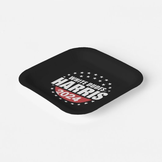 Weißer Typ für Kamala Harris 2024 Pappteller (Gewinkelt)