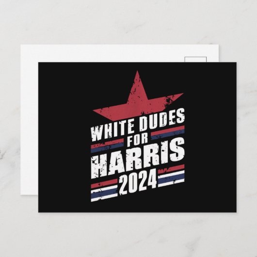 Weißer Typ für Kamala Harris 2024 Postkarte (Vorne/Hinten)