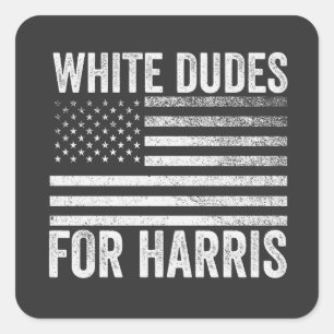 Weißer Typ für Kamala Harris 2024 Quadratischer Aufkleber