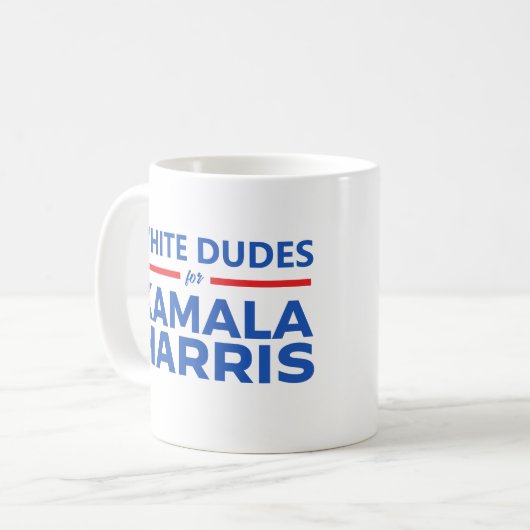 Weißer Typ für Kamala Harris Kaffeetasse (Vorderseite Links)