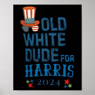 Weißer Typ für Kamala-Harris Präsident 2024 Poster