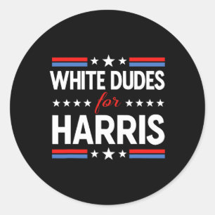 Weißer Typ für Kamala Harris Präsidentschaftswahl Runder Aufkleber