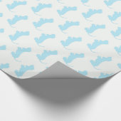 Weißer u. blauer schöner Baby-Welpe Geschenkpapier (Ecke)