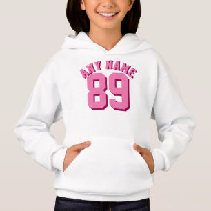 Weißer u. rosa Sport-Jersey-Entwurf der Kind  Hoodie