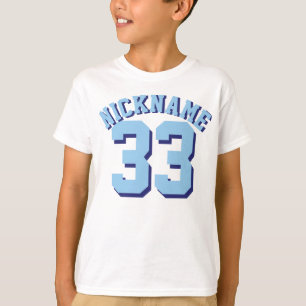 Weißer u. Sport-Jersey-Entwurf der Blau-Kind T-Shirt