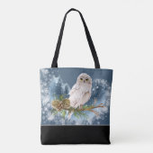 Weißer Uhu Tasche (Rückseite)