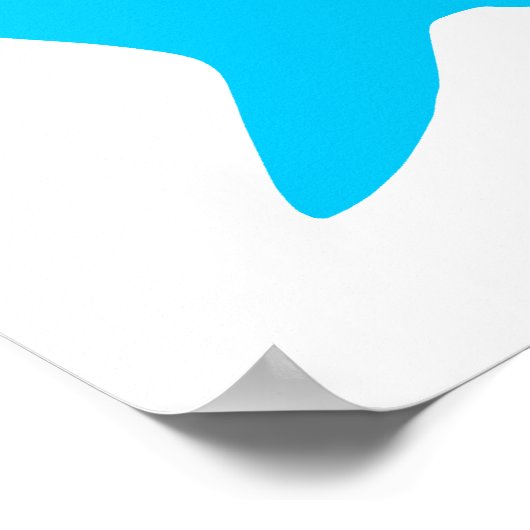 Weißer und Aqua Blauer Hai Poster (Ecke)