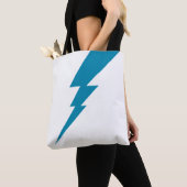 weißer und blau geometrischer Blitzschlag Tasche (Von Nahem)