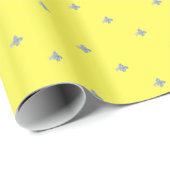 Weißer und blauer Bogen, hellgelber Hintergrund Geschenkpapier (Rolleneckpunkt)