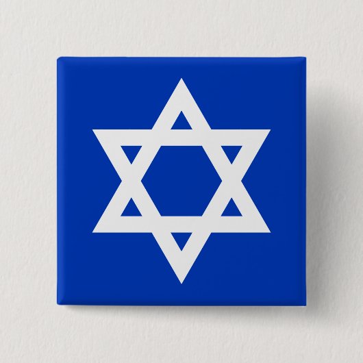 Weißer und blauer Davidstern Button (Vorderseite)