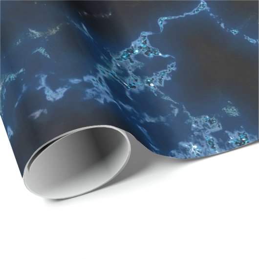 Weißer und blauer Glitzer Geschenkpapier (Rolleneckpunkt)