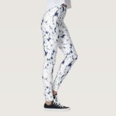 weißer und blauer Hintergrund mit einem Muster Leggings (Rechts)