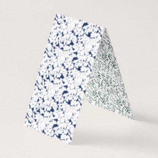 weißer und blauer Hintergrund mit einem Muster Visitenkarten (Rückseite)