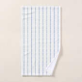 Weißer und blauer Punkt Pinstripe Badetuch Set (Handtuch)