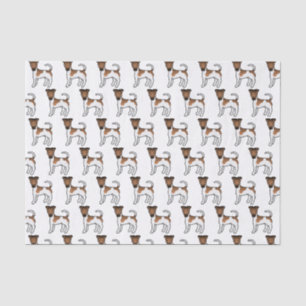 Weißer und brauner glatter Fox Terrier Süße Cartoo Seidenpapier