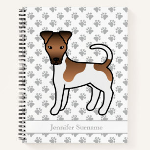 Weißer und brauner glatter Fox Terrier Süßer Hund Notizblock