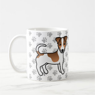 Weißer und brauner glatthaariger Jack-Russell-Terr Kaffeetasse