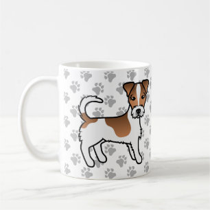 Weißer und brauner rauhaariger Jack-Russell-Terrie Kaffeetasse