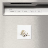 Weißer und bräunlicher Bulldogge Magnet (In Situ (Geschirrspüler))