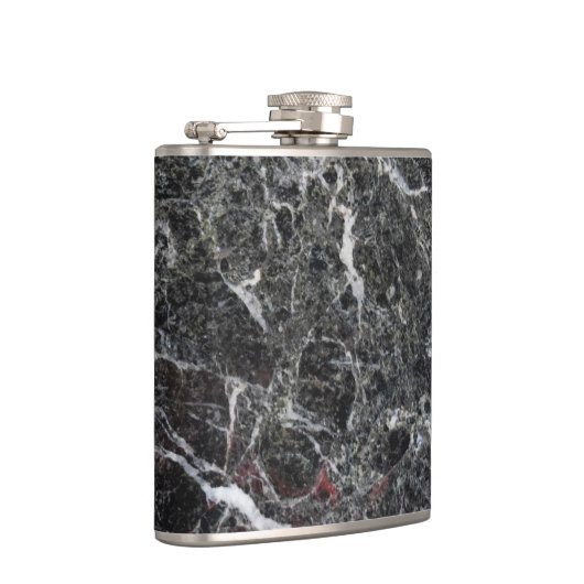 Weißer und dunkelgrauer Marmorstein Flachmann (Rechts)