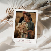 Weißer und dunkler Roter Text und Foto | Hochzeit Save The Date