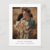 Weißer und dunkler Roter Text und Foto | SAVE THE  Ankündigungspostkarte (Vorderseite)