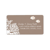 Weißer und Elfenbeinbeige Tropischer Angelfisch Adressaufkleber (Vorne)