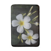 Weißer und gelber Plumeria Badematte (Vorderseite Vertikal)