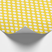 Weißer und gelber Polka-Dot Geschenkpapier (Ecke)