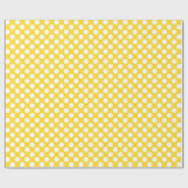 Weißer und gelber Polka-Dot Geschenkpapier (Flach)
