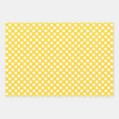 Weißer und gelber Polka-Dot Geschenkpapier Set (Vorderseite 3)
