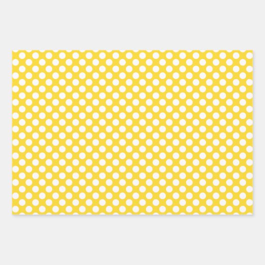 Weißer und gelber Polka-Dot Geschenkpapier Set (Vorderseite 3)
