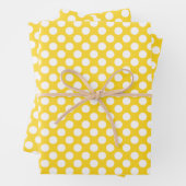 Weißer und gelber Polka-Dot Geschenkpapier Set (Beispiel)