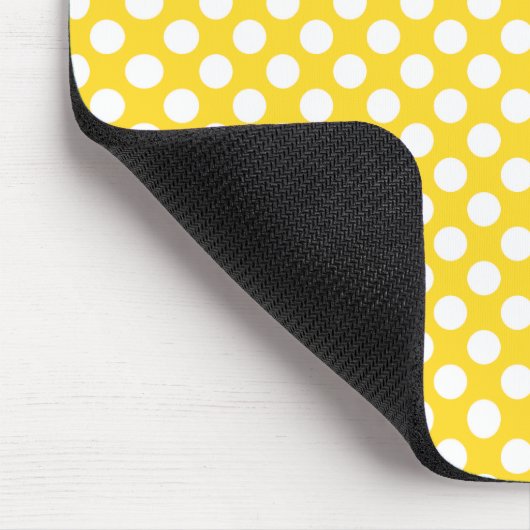 Weißer und gelber Polka-Dot Mousepad (Ecke)