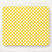 Weißer und gelber Polka-Dot Mousepad (Vorne)