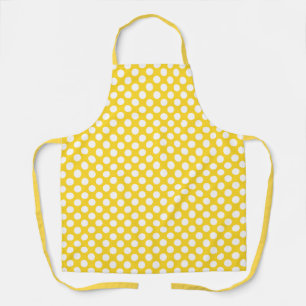 Weißer und gelber Polka-Dot Schürze