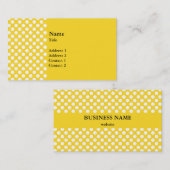 Weißer und gelber Polka-Dot Visitenkarte (Vorne/Hinten)