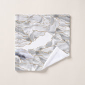 Weißer und Goldbarsch-Glitzer Badhandtuch Set (Waschlappen)