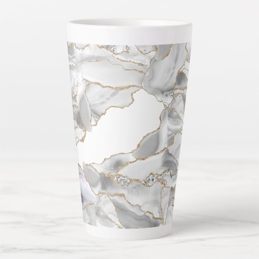 Weißer und Goldbarsch-Glitzer Milchtasse (Vorderseite)