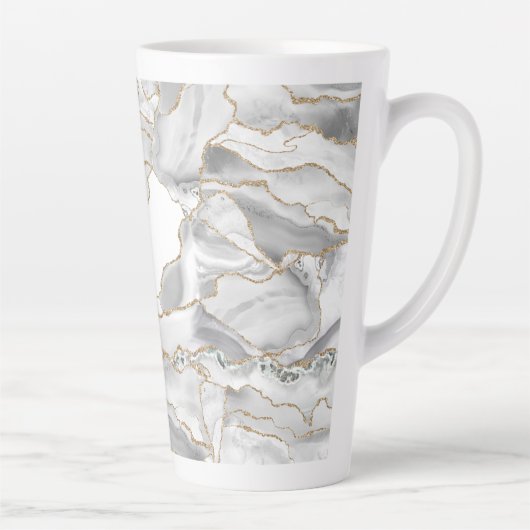 Weißer und Goldbarsch-Glitzer Milchtasse (Rechts)