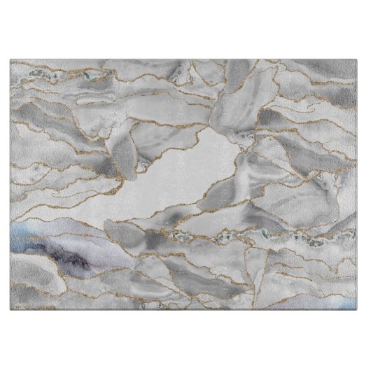 Weißer und Goldbarsch-Glitzer Schneidebrett (Vorderseite)