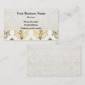 Weißer und goldener Damast Visitenkarte (Vorne/Hinten)