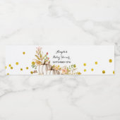 Weißer und goldener Kürbis Wasserfarbe Flasche Eti Wasserflaschenetikett (Einzelnes Label)